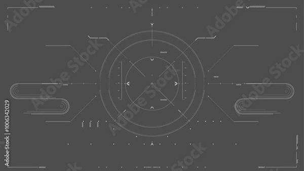 Fototapeta Sci-fi, FUI, UI, futuristic UI, GUI, HUD. Ready to animate.