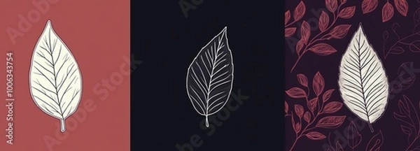 Fototapeta The Autumn background set with leaves is suitable for poster and frame leaflets, web banners, and social media.