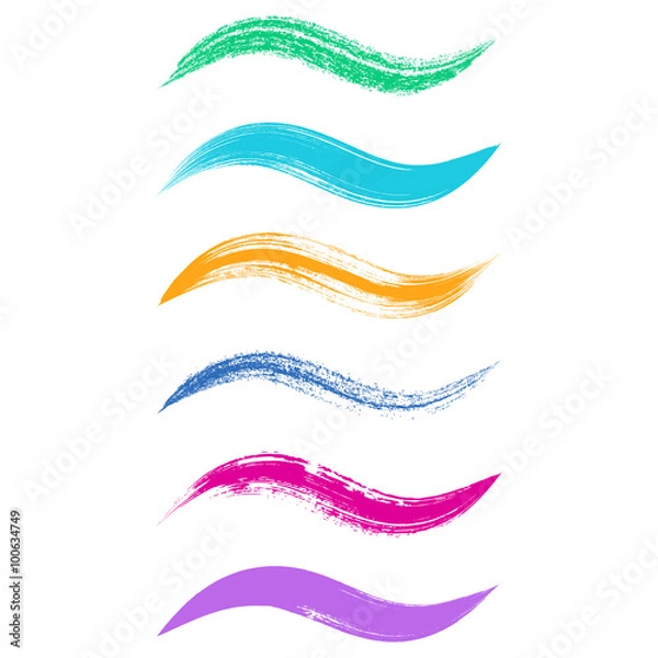 Fototapeta Vector colorful brush strokes