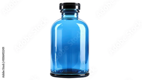 Obraz Clear Blue Bottle Isolated on White Background