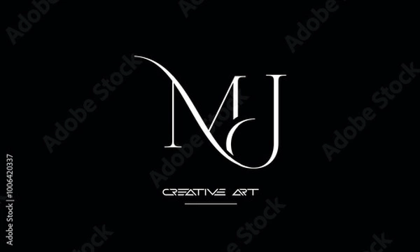 Obraz JM, MJ, J, M abstract letters logo monogram