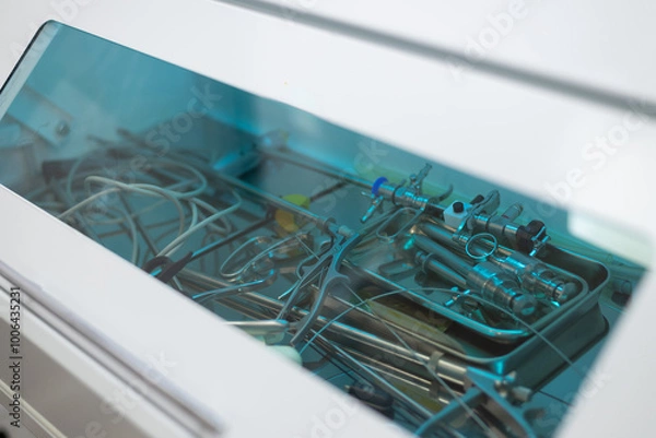 Fototapeta surgical instruments in the operating room. surgeons' work