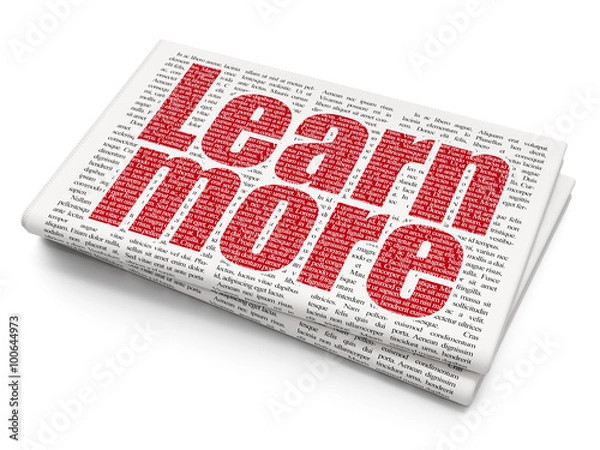 Fototapeta Learning concept: Learn More on Newspaper background