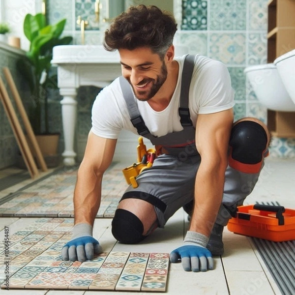Obraz young man sitting on the floor
