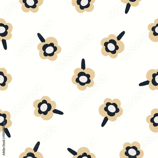 Fototapeta Seamless floral pattern textile vector background