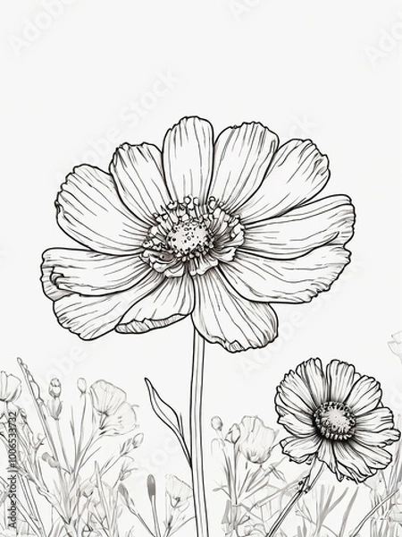 Obraz Flower coloring page