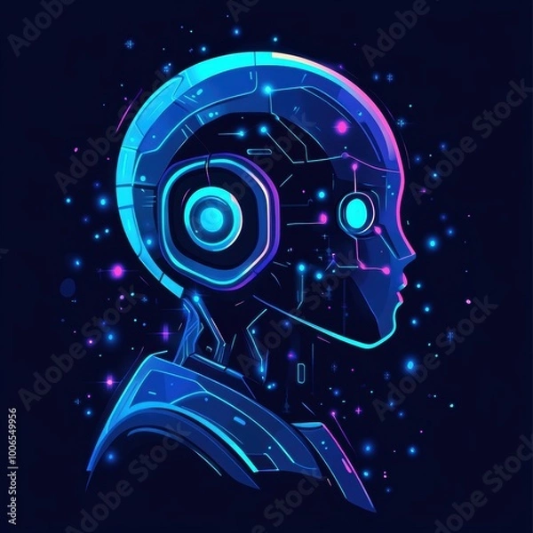 Fototapeta Vibrant AI Logo Design Highlighting Geometric Patterns