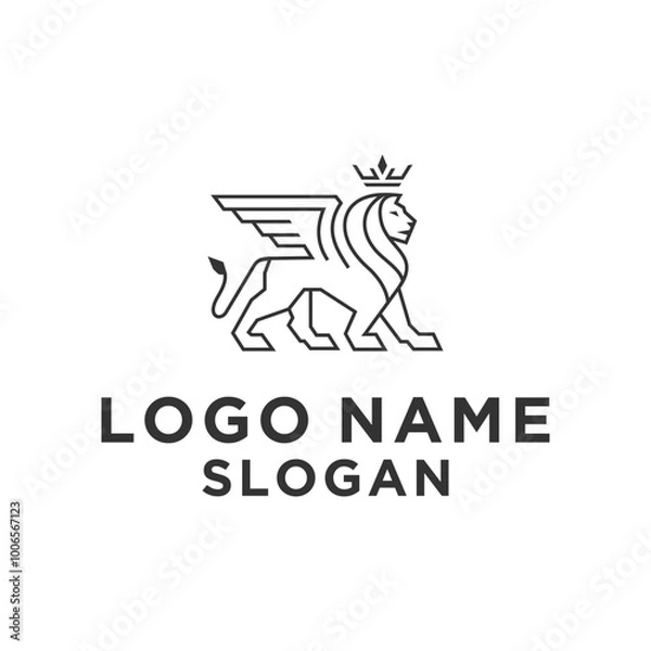 Obraz black lion logo simple minimalist lines