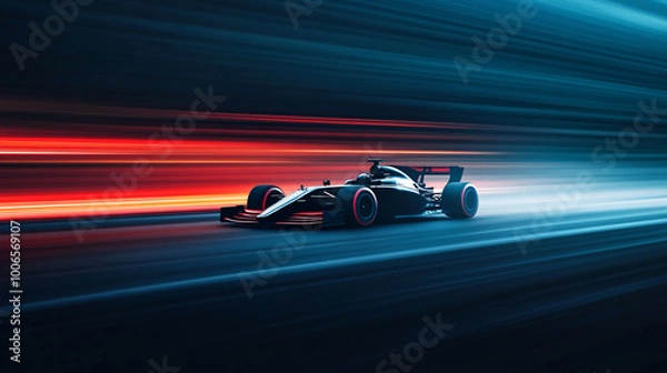 Fototapeta high-speed formula race car on track