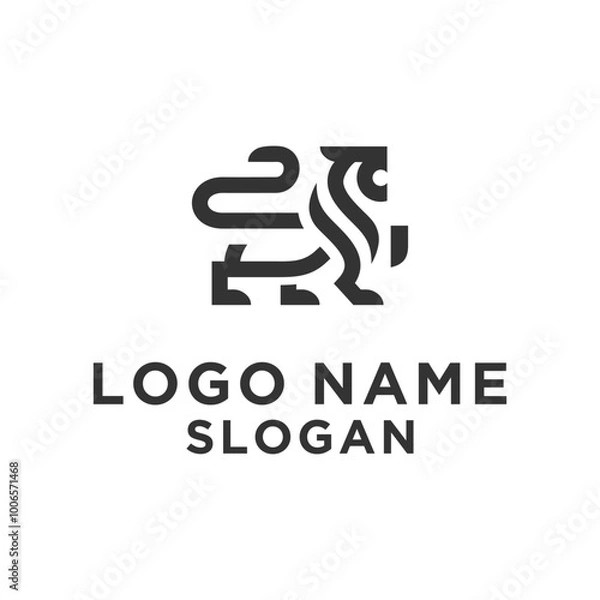 Obraz black lion logo simple minimalist lines