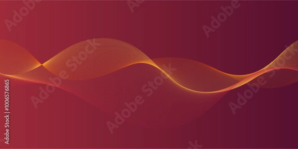 Fototapeta A dark reddish-purple background with flowing, light orange lines.