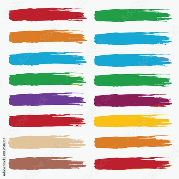 Fototapeta set of watercolor paint strokes splash