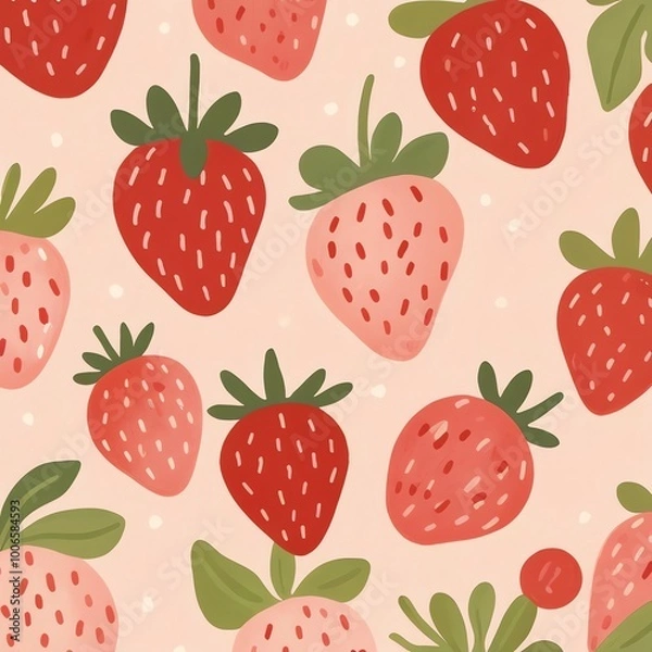Obraz Cute Strawberry Pattern