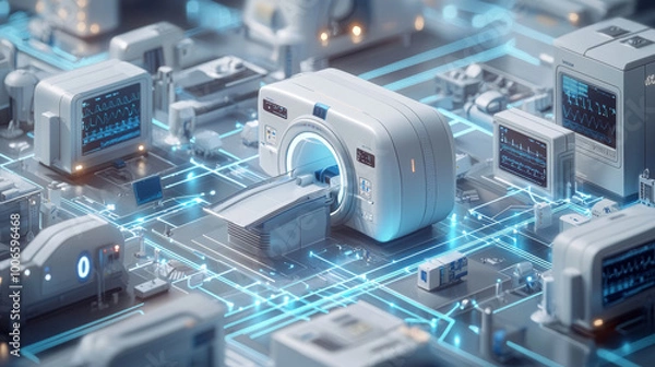 Fototapeta IoT concept smart medical scene