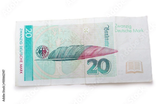 Obraz 20 DMark Schein - auf weißen Hintergrund