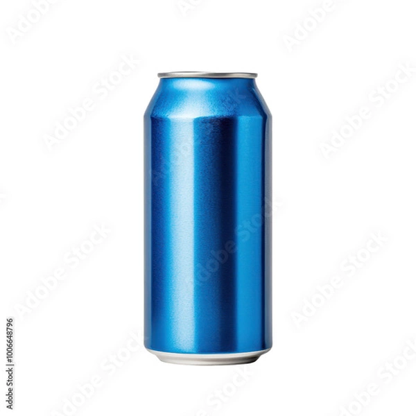 Obraz A blue aluminum soda can isolated on transparent background.