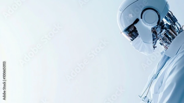 Obraz Doctor consulting with an AI assistant during patient treatment, healthcare AI, medical innovation