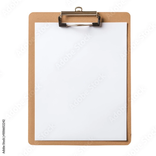 Obraz Clipboard with blank paper on isolated background. Transparent background.