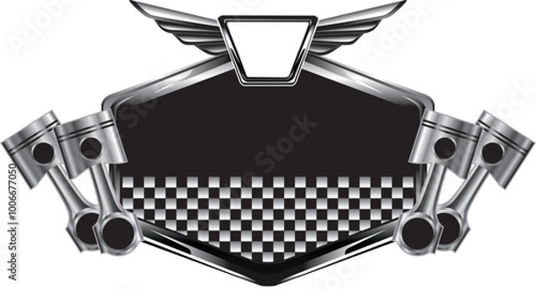 Fototapeta racing shields with engine pistons