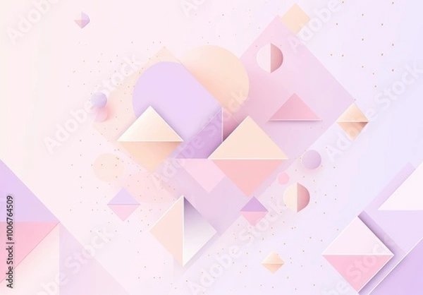 Fototapeta pastel geometric shape minimalist website backgrounds, or creative marketing materials. Its soft pastel tones and geometric simplicity convey a sense of calm and elegance