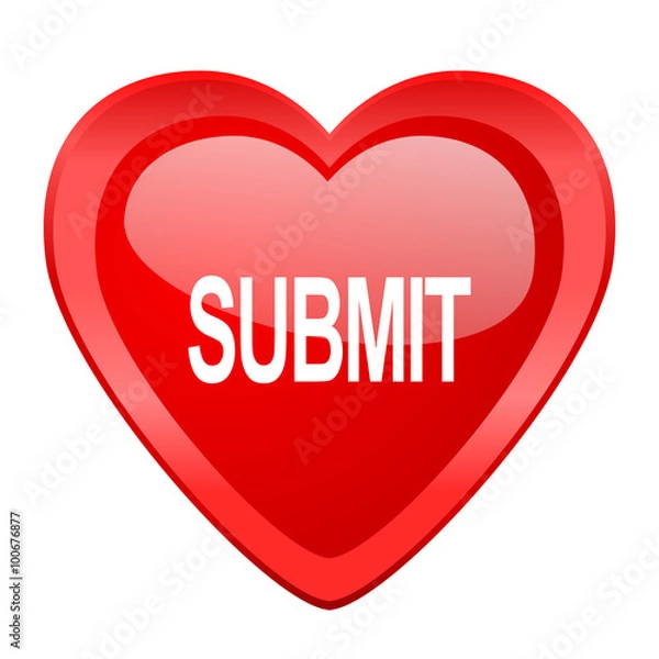 Fototapeta submit red heart valentine glossy web icon