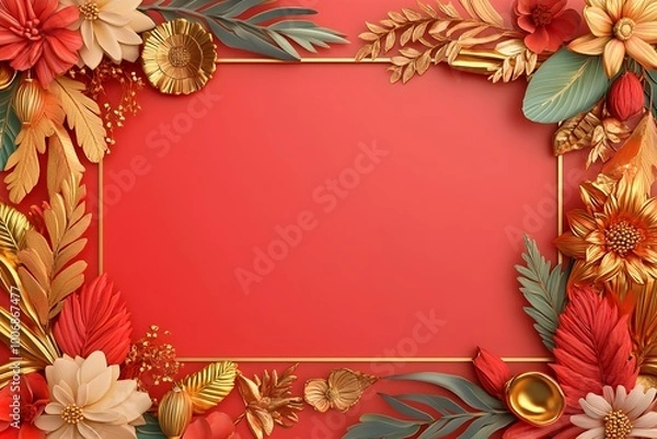 Obraz Vibrant and Ornate Diwali Festival Banner Design with Empty Space for Title
