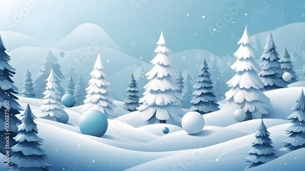 Fototapeta winter landscape with trees