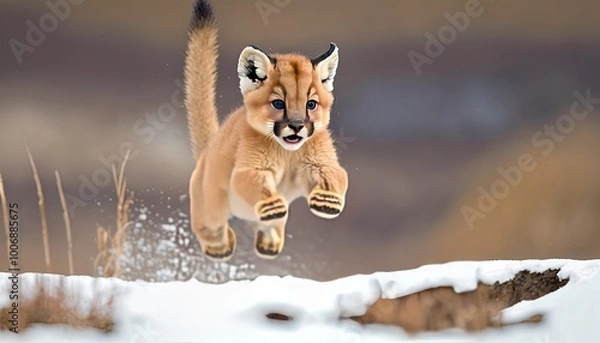 Obraz animals playing in the snow