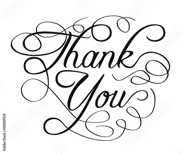 Fototapeta thank you words with swirls