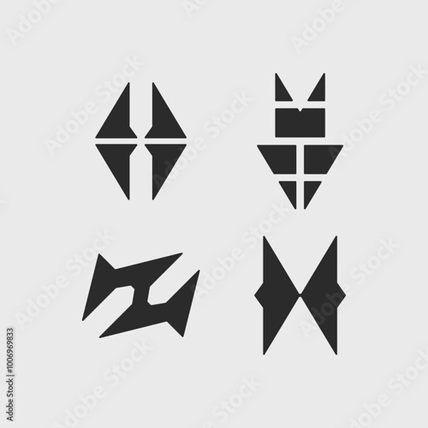 Fototapeta Abstract Sharp Dangerous Bold Logo Collection Vector Set