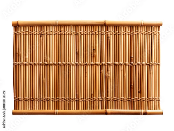 Obraz Bamboo straw mat isolated on transparent background