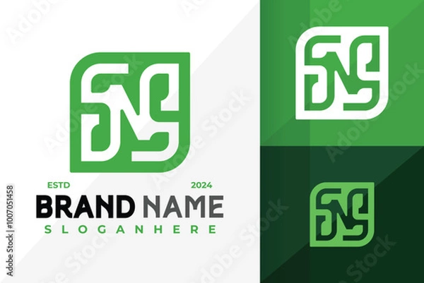 Fototapeta Letter N Monogram Unique Logo Icon Vector Design. Creative simple logos designs illustration