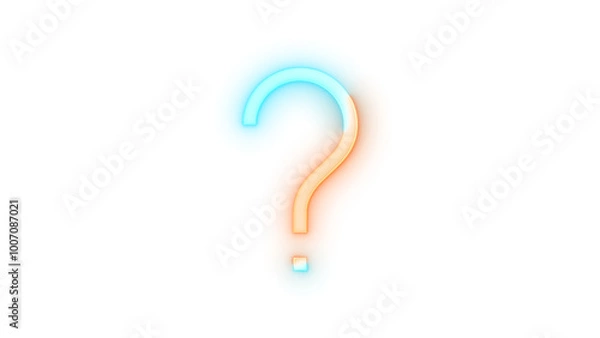 Fototapeta Glowing symbol icon, Neon icon help symbol  transparent background