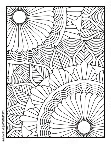 Obraz A Beautiful Floral Design for Stress Relief and Mindfulness. Perfect for Adults and Kids Alike, This Printable Artwork Offers a Creative Escape into Relaxation.