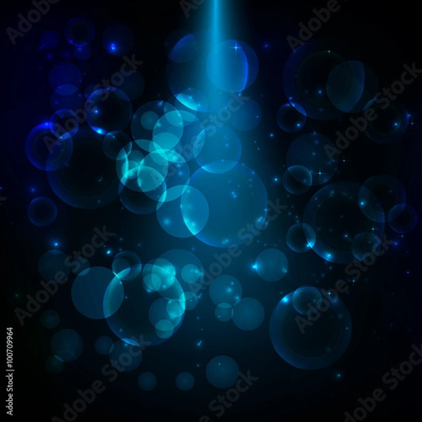 Obraz Blue magic light with particles vector illustration