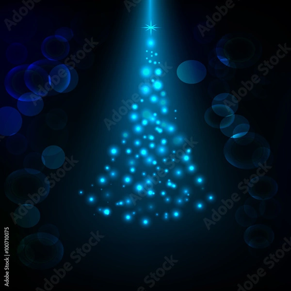 Obraz The Magic Christmas Tree vector illustration