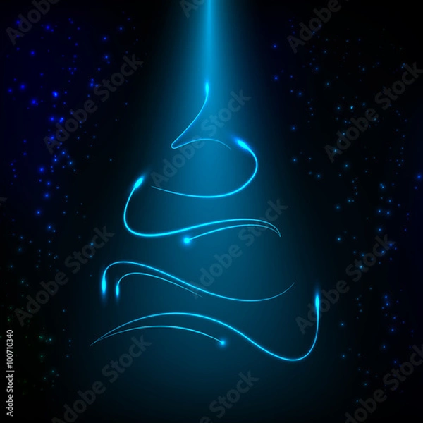 Obraz The Magic Christmas Tree vector illustration