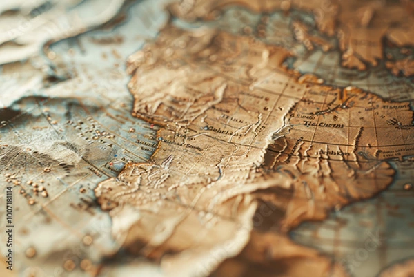 Fototapeta A map of the world with the word "Africa" on it