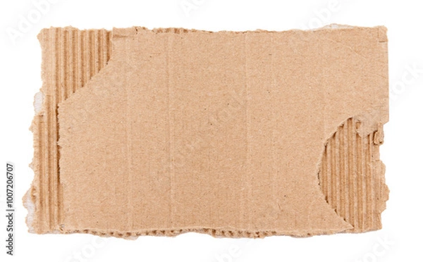Obraz Piece of torn cardboard on a white background. Torn cardboard isolate