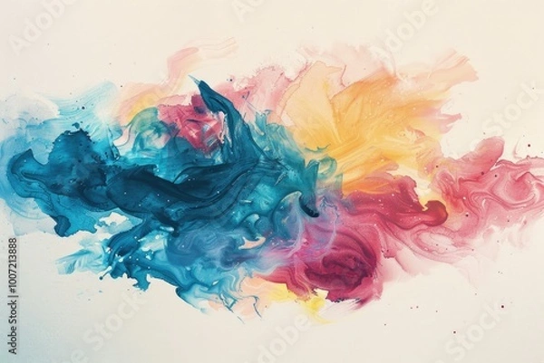 Fototapeta A detailed view of an art piece featuring vibrant inks and colors