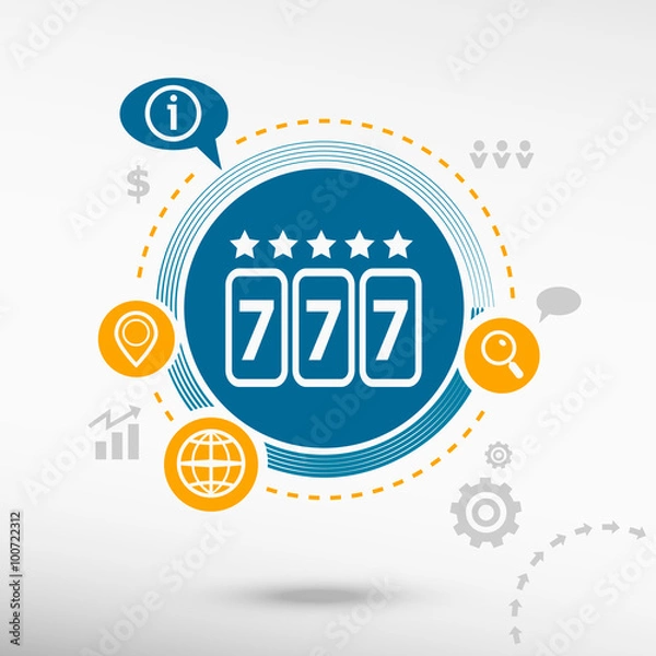 Obraz Fortune 777 and creative design elements