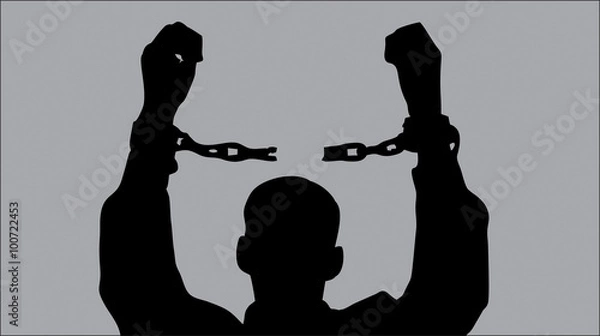 Fototapeta a prisoner in chains