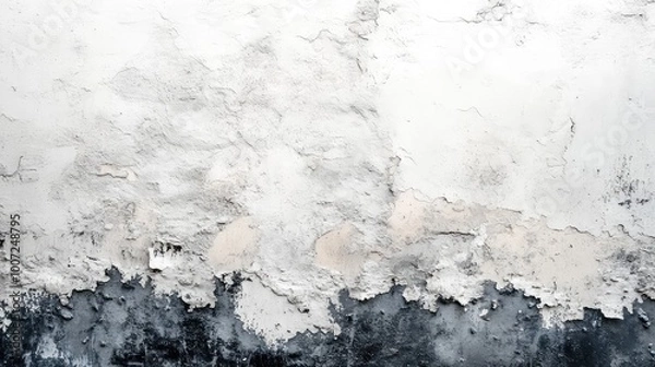 Fototapeta Grunge Texture Background with White and Blue Paint on Faded Wall