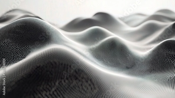 Obraz Abstract Black and White Wave Patterns