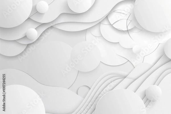 Fototapeta A simple design featuring circles and waves on a white background, great for use as a texture or pattern