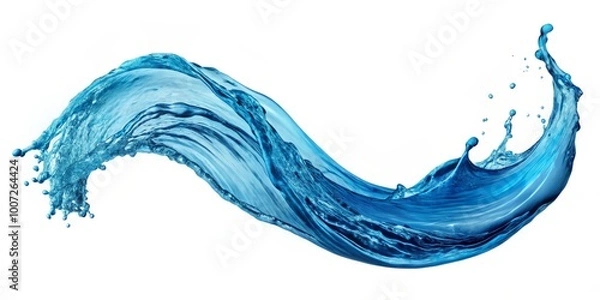 Fototapeta Water Splash Abstract Blue Liquid, Isolated on White, High Resolution, water splash, blue liquid, abstract art