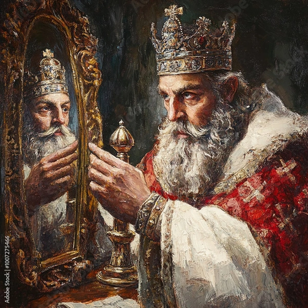 Obraz king looking in the mirror