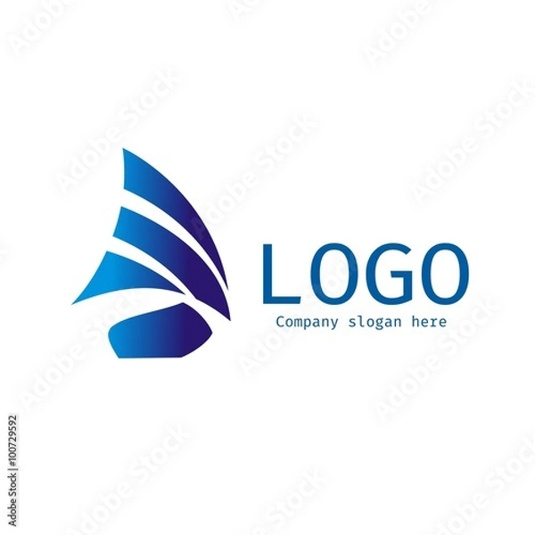 Obraz Vector of sailing ship icon. Cruise. Sea Regatta. Business icon for the company. Design element. Vector illustration.