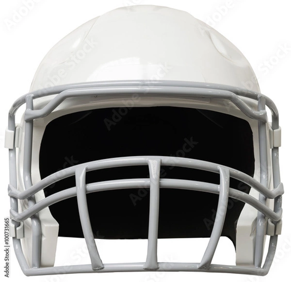 Obraz white american football helmet. isolated on white background by