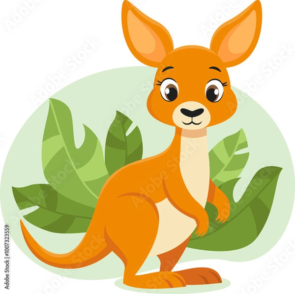 Obraz Cute Australian animal kangaroo illustration for kids
